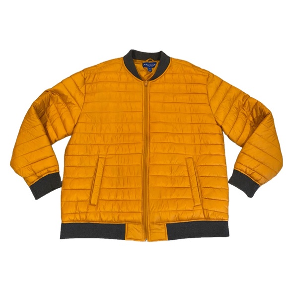 Arizona Jean Co Quilted Full Zip Jacket Men’s XXL Gold & Denim-Blue Nylon Coat - Picture 1 of 13